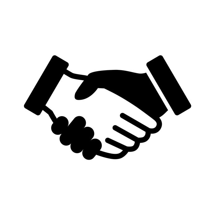 42421361 - business agreement handshake line art icon for apps and ...